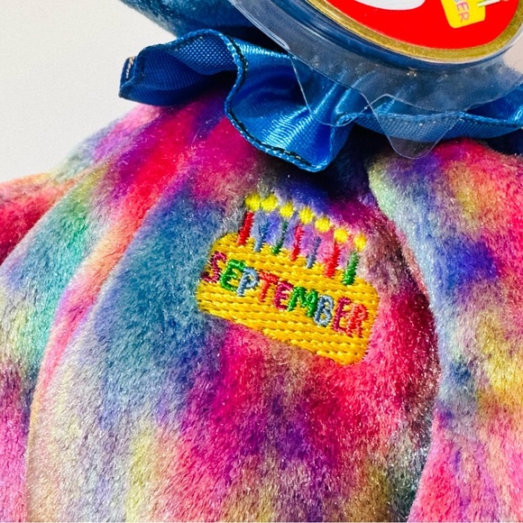 TY Birthday Beanie Baby Bear – September with Sapphire Nose & Tag (2001) - Picture 5 of 9